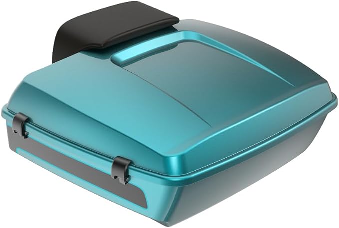 Advanblack 2026 Road Glide Teal Thunder/Vivid Black Chopped Tour Trunk Pack Backrest Pad for '97-'26 Harley Touring Road King Street Glide Electra Glide CVO models