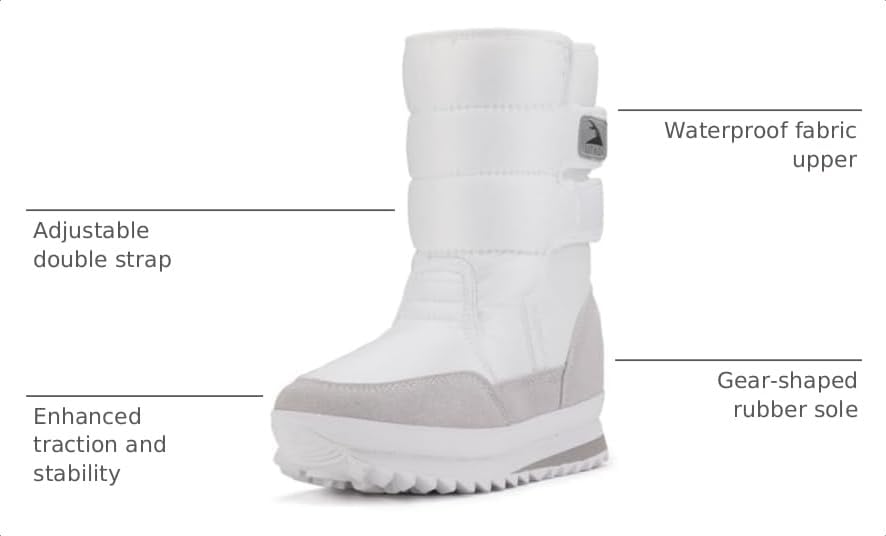 DADAWEN Women's Waterproof Frosty Snow Boot