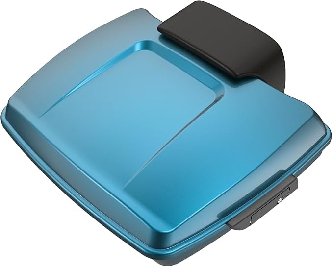 Advanblack Road Glide Tour Trunk Pack Tahitian Teal Razor Tour Trunk Pack Backrest Pad for '97-'25 Harley Touring Road King Street Glide Electra Glide CVO Models