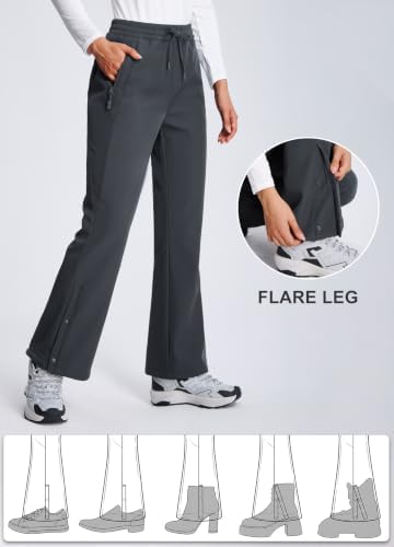 Libin Women's Fleece Lined Pants Hiking Snow Ski Water Resistant Flared Leg