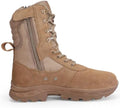 Men's Military Tactical Work Boots with Side Zipper, Puncture Resistant, Desert Combat, Army Jungle, 8 Inch Lightweight Hiking Boots