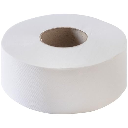 Genuine Joe Jumbo Roll Bath Tissue, 1-Ply, 3.63" x 1200', White, 12 Count