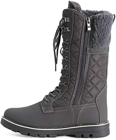 POLAR Womens Faux Fur Warm Thermal Waterproof Outdoor Walking Snow Winter Rubber Sole Calf Boots
