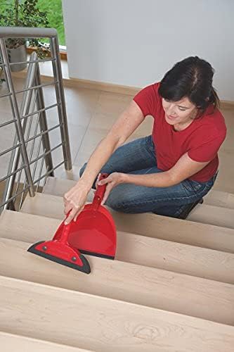 Vileda 158735 Super Classic Broom with Triangular Handle and Super Duster Classic Sweeping Set Broom Set – Red, 16 x 49 cm