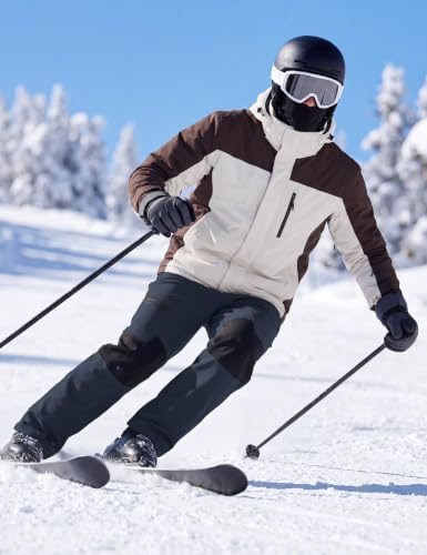 TACVASEN Men's Winter Snow Ski Pants Fleece Lined Waterproof Hiking Work