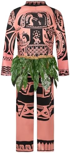 Adult Men Halloween Costume Set for Ocean Theme Party Hawaii Printed Tattoos Costumes Party