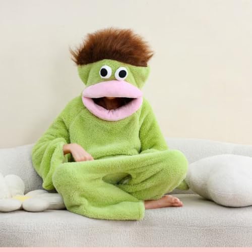 Unisex Funny Big Mouth Monster Plush Hooded Onesie Sleepwear