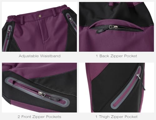 Rdruko Women's Snow Pants Waterproof Insulated Fleece Thermal Ski Hiking Snowboard Pants