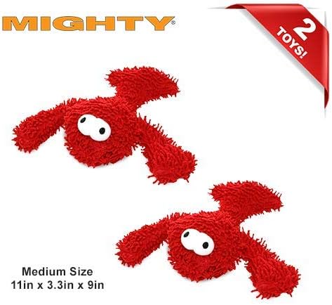 MIGHTY® 2 Pack Microfiber Medium Lobster Dog Toys | Ultra Durable Plush Toy with Multiple Layers & Reinforced Seams , Washable and Floats , Mighty® Construction