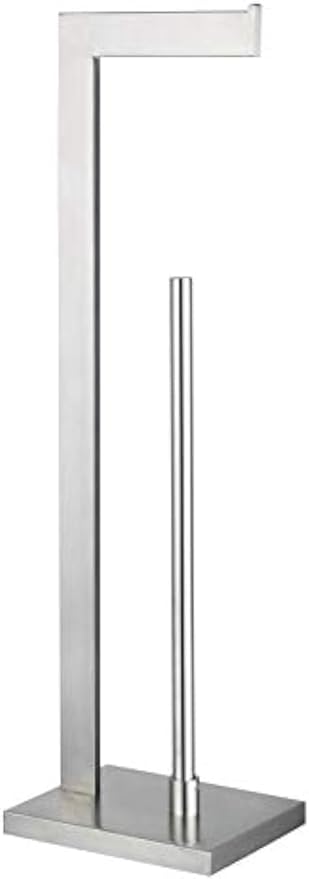 GERZWY Toilet Paper Holder Free Standing with Reserve, SUS 304 Stainless Steel Lavatory Tissue Roll Holder Floor Stand Storage Brushed Finish DZY004-LS