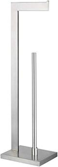 GERZWY Toilet Paper Holder Free Standing with Reserve, SUS 304 Stainless Steel Lavatory Tissue Roll Holder Floor Stand Storage Brushed Finish DZY004-LS