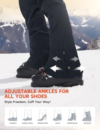 Moosehill Women's Snow Ski Pants : Water Resistant Fleece Lined Flare Fit