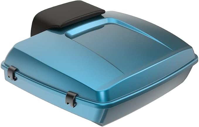 Advanblack Road Glide Tour Trunk Pack Tahitian Teal Razor Tour Trunk Pack Backrest Pad for '97-'25 Harley Touring Road King Street Glide Electra Glide CVO Models