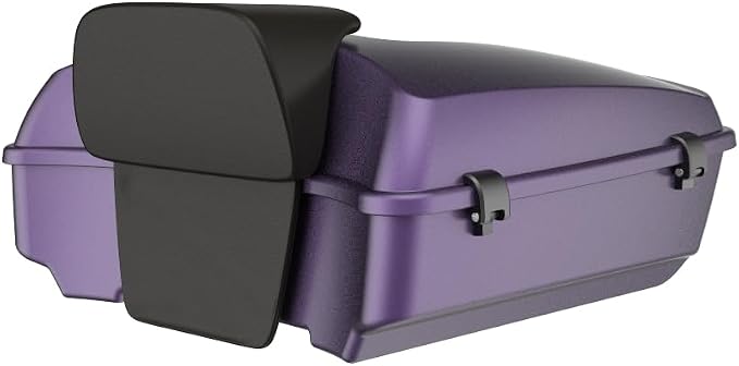 Advanblack 2025 RG Tour Trunk Pack Purple Abyss Denim Chopped Tour Trunk Pack Backrest Pad for '97-'25 Harley Touring Road King Street Glide Electra Glide CVO models
