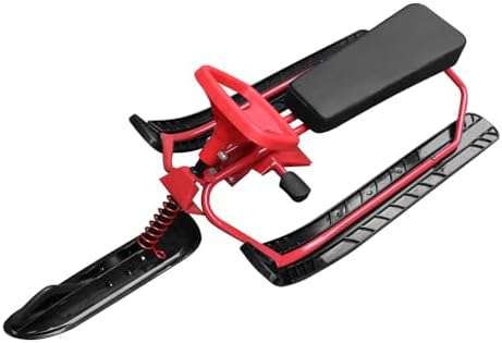 MAVIS LAVEN Snow Racer Sled, HDPE Material, Steering Wheel, Twin Brakes, Size 47.2 X 19.7 X 15 in for Kids and Teens