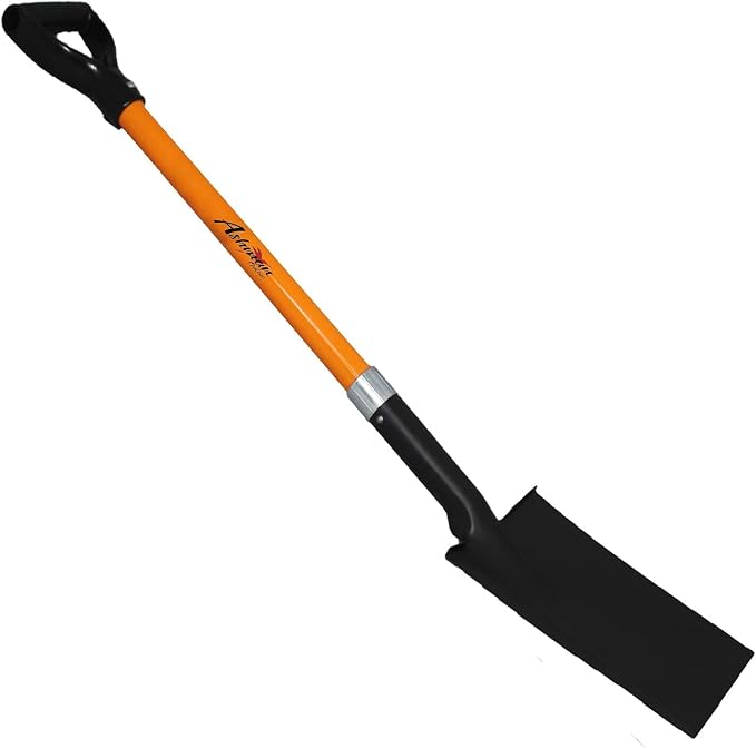 Ashman Spade Shovel (2 Pack) – 41 Inches Long D Handle Grip – The Single Shovel Weighs 2.2 Pounds and has a Durable Handle – Premium Quality Multipurpose Orange Spade Shovel with Strong Build.