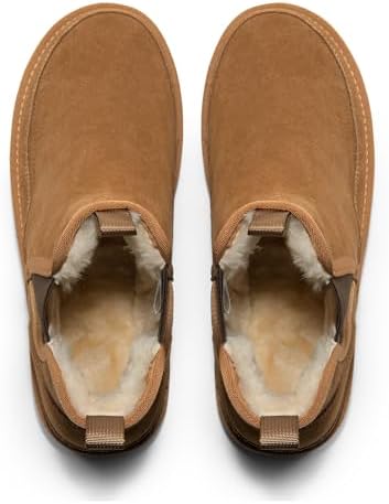 Bruno Marc Men's FuzzyGo Winter Chelsea Boots