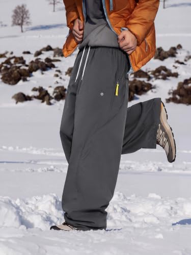 Men's Water-Repellent Ski Snow Hiking Pants Baggy Straight Leg