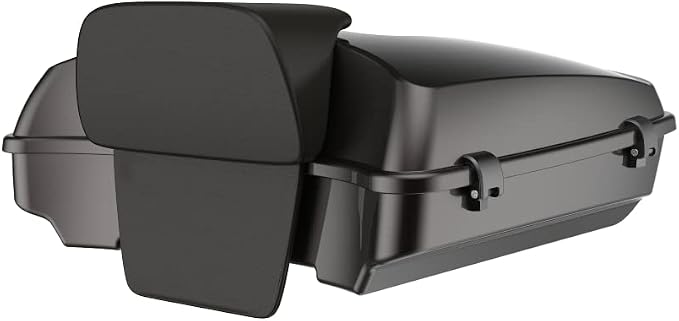 Advanblack Road Glide Tour Trunk Pack Black Jack Metallic Razor Tour Trunk Pack Backrest Pad for '97-'25 Harley Touring Road King Street Glide Electra Glide CVO models