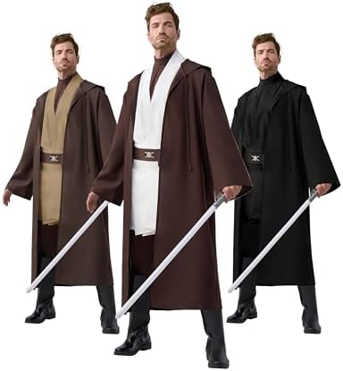 Spooktacular Creations Halloween Mens Tunic Hooded Cloak, Knight Costume Men, Tunic Hooded Robe with Pants for Halloween
