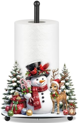 Christmas Snowman Paper Towel Holder, Metal Deer Kitchen Stand