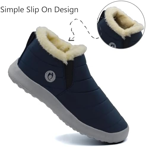 Winter Boots for Women Lightweight Comfortable Plush Waterproof Stylish Solid Color Ladies Ankle Shoes