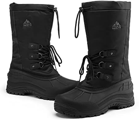 NORTIV 8 Men's Waterproof Winter Snow Boots Insulated