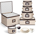 punemi China Storage Containers, 6-Piece Hard Shell Dinnerware Storage