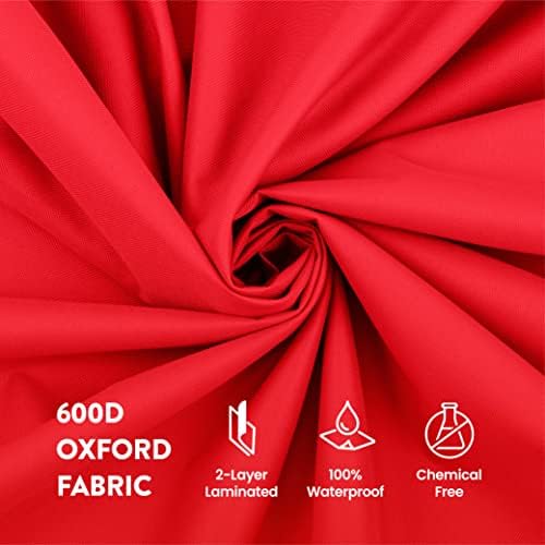 ZOBER Upright Christmas Tree Storage Bag With Drawstring Hem - Oxford Waterproof Fabric Christmas Tree Bag For Storage Box For Xmas - Strong, Durable Straps & Handles (Red W/Straps, 9 Feet)
