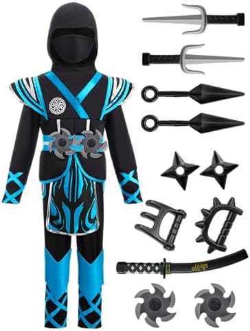 Spooktacular Creations Kids Ninja Costume, Child Boy Ninja Outfit Set, Halloween Costume for Toddler Themed Dress Up Party