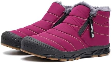 Jakcuz Women Snow Boots Water-resistant Side Zipper