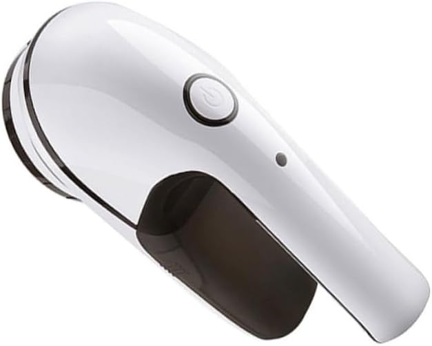 Rechargeable Electric Fabric Shaver Lint Remover, 1400 mAh | White ABS Body, Ergonomic Handheld Design, for Sweaters and Bed Sheets, Battery Included