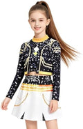 ELIM Kids Pop Star Costume Girls Halloween Costumes Set with Accessories