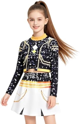 ELIM Kids Pop Star Costume Girls Halloween Costumes Set with Accessories