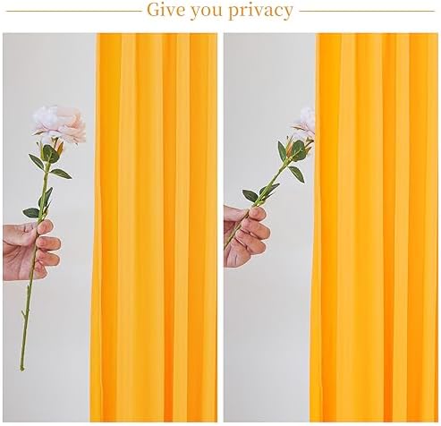 10x10 Marigold Backdrop Curtain for Parties Wrinkle Free Orange Photo Curtains Backdrop Drapes Fabric Decoration for Wedding Birthday Party Baby Shower 5ft x 10ft,2 Panels
