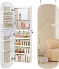 SONGMICS Jewelry Organizer, LED Jewelry Cabinet, Wall/Door Mounted