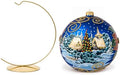 Hand Blown Glass Ball Christmas Ornament, 6 in, Blast Navy