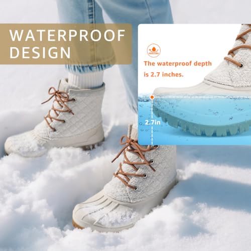 STQ Duck Boots for Women Waterproof Winter Boots Insulated Snow Boots