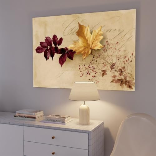 JDBeehpy Maple Leaves Berries Vintage Script Wall Prints Unframed 24x36inch