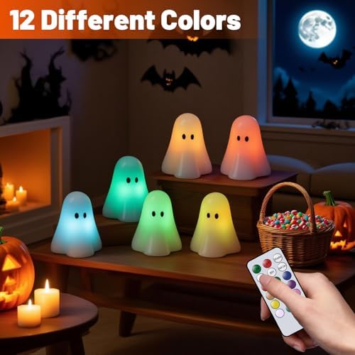 Wondise Halloween Flameless Candles Color Changing with Remote Timer