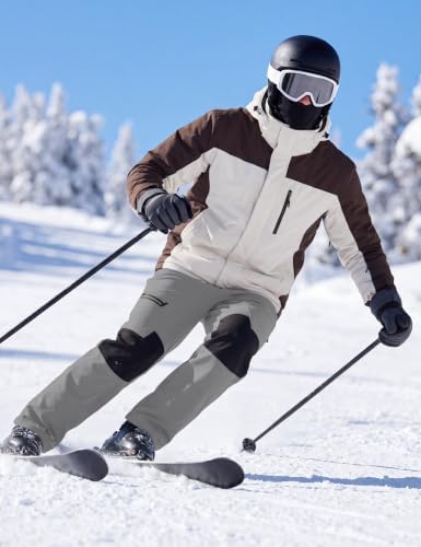 TACVASEN Men's Winter Snow Ski Pants Fleece Lined Waterproof Hiking Work