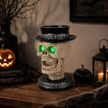 Halloween Skull Candy Bowl with Glowing Eyes and Batteries Included