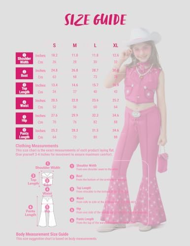 Spooktacular Creations Girls Western Outfit, Pink Cowgirl Costume, Disco Movie Dress Up for Halloween Cosplay Party