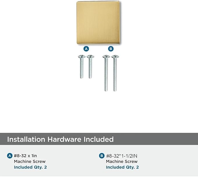 khtumeware 10 Pack Champagne Bronze Cabinet Knobs 1-1/4 inch(32mm) Solid Heavy Duty Square Bi-Fold Door Knob for Kitchen Bathroom and Dressing Table