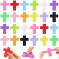 Thenshop 36 Pcs Cross Relief Favors Christian Soft Jesus 12 Colors