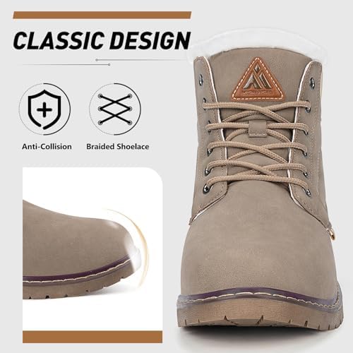 Mishansha Snow Boots for Women Warm Winter Hiking Boots Size 5.5-10.5