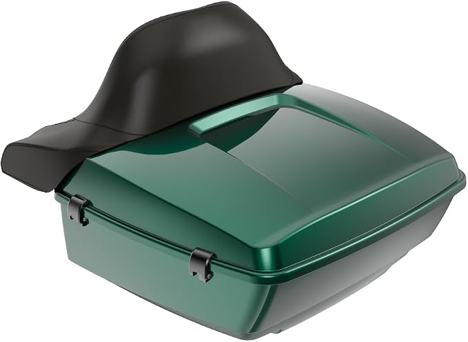 Advanblack Road Glide Tour Trunk Pack Alpine Green King Tour Trunk Pack Luggage +Wrap-Around Backrest Pad for '97-'25 Harley Touring Road King Street Glide Electra Glide CVO models