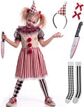 Clown Costume for Girls, Halloween Scary Killer Clown Costume