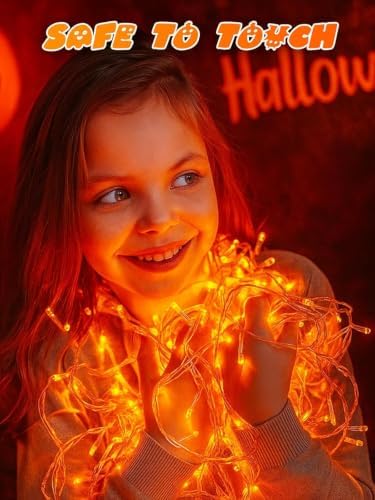 2 Pack 200 LED Battery Operated Halloween Lights, String Lights 8 Modes