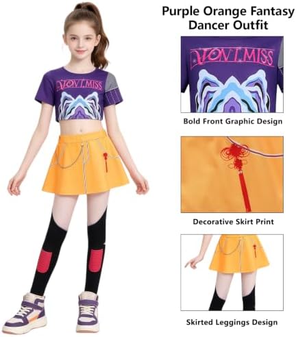 Pop Star Costume Kids Girls Stage Outfit Halloween Costumes with Accessory